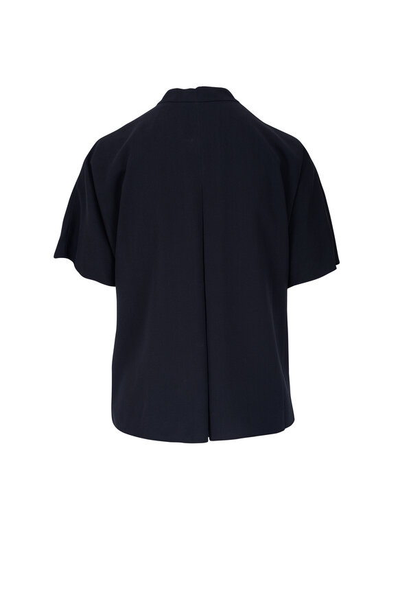 Vince - Coastal Blue Band-Collar Dolman Sleeve Shirt 