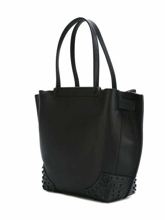 Tod's - Wave Black Pebbled Leather Small Tote 