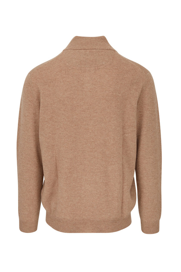 Kinross - Toffee Cashmere Quarter-Button Sweater