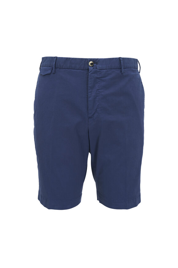 PT Torino Bermuda Navy Blue Stretch Cotton Shorts 