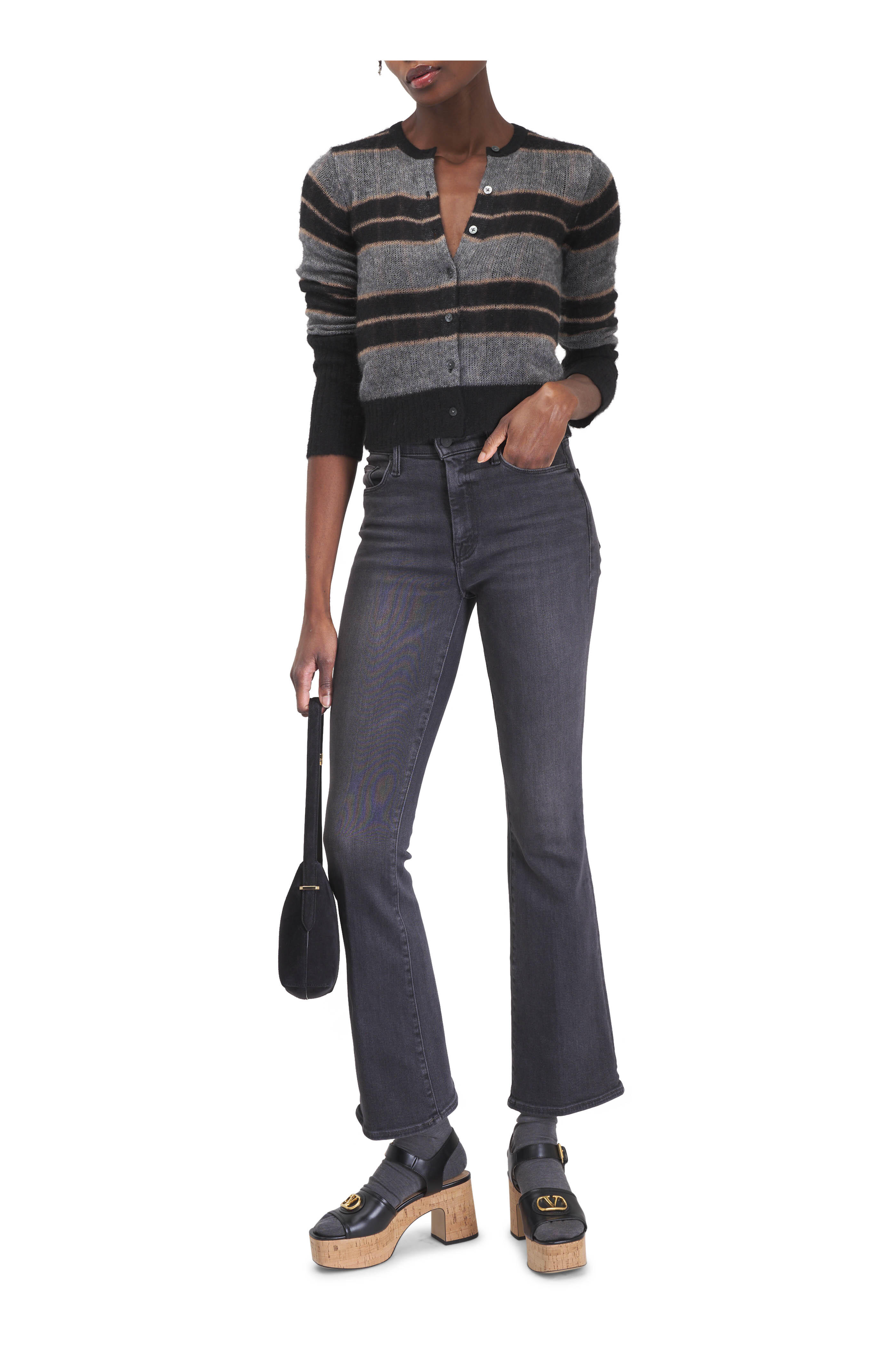 Guest in Residence - Black Combo Shadow Plaid Cardigan