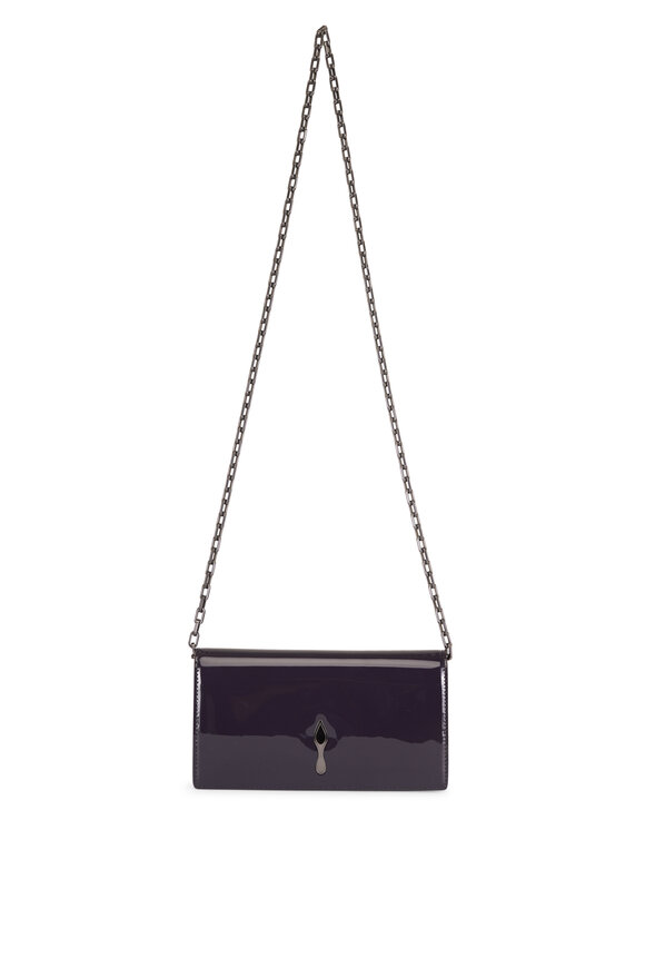 Christian Louboutin Bettina Dark Purple Patent Leather Clutch - view 1