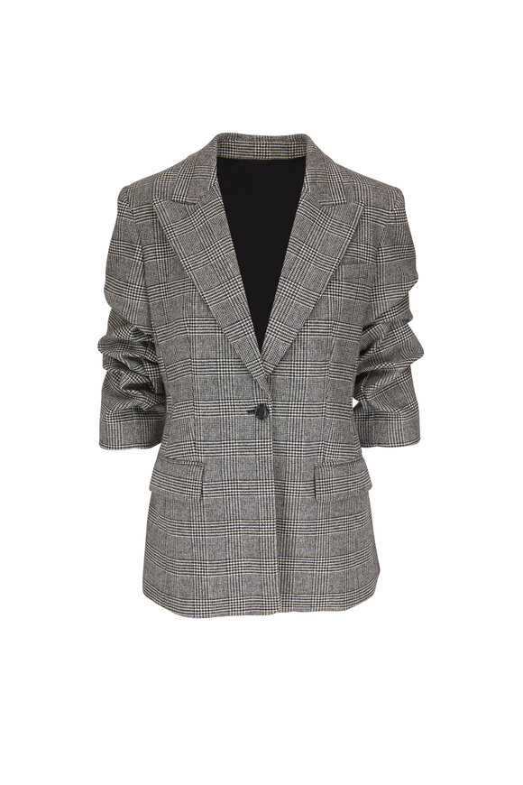 Michael Kors Collection - Cate Black & White Crushed Sleeve Blazer
