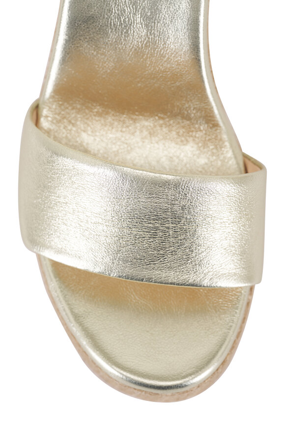 AGL Sista New Sand Metallic Leather Sandal, 110mm - view 5