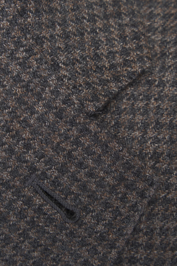 Canali - Brown & Gray Houndstooth Cashmere Sportcoat