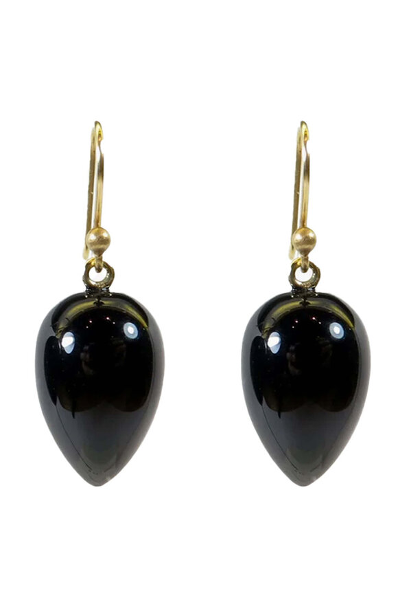 Ted Muehling Onyx Acorn Earrings