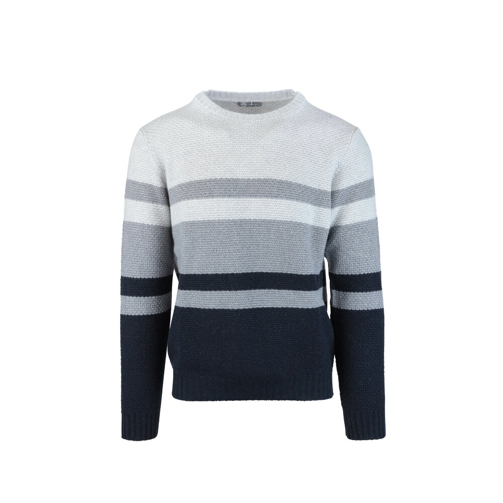 Fradi - Gray Striped Wool Blend Sweater | Mitchell Stores