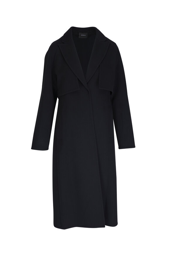 Akris Kat Black Double Faced Wool Coat