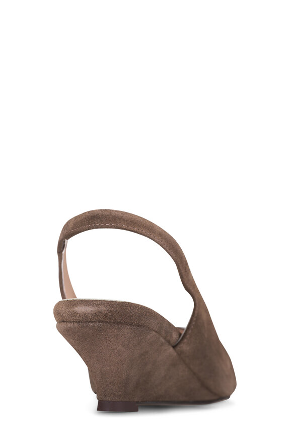 Ron White Bryne Tan Suede Slingback Wedge Pump, 50mm - view 3