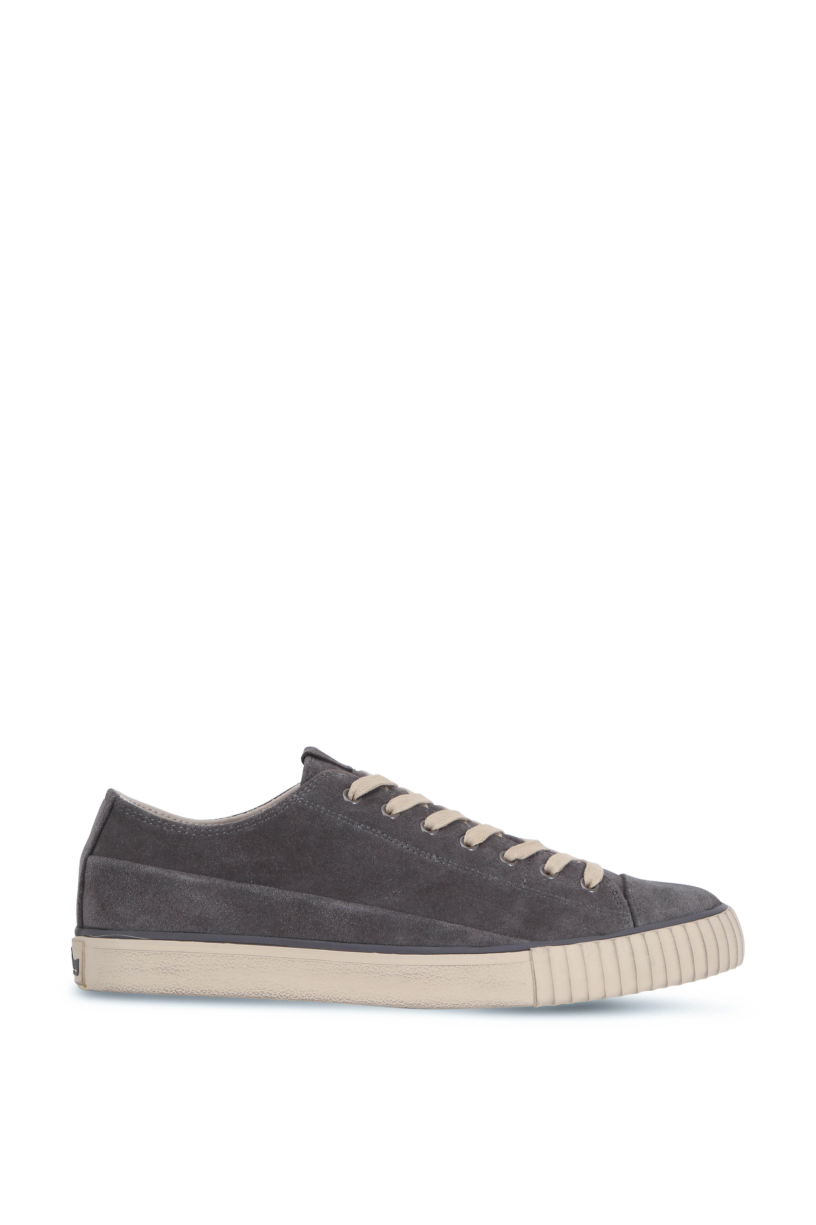 John Varvatos - Gray Vulcanized Suede Low-Top Sneaker
