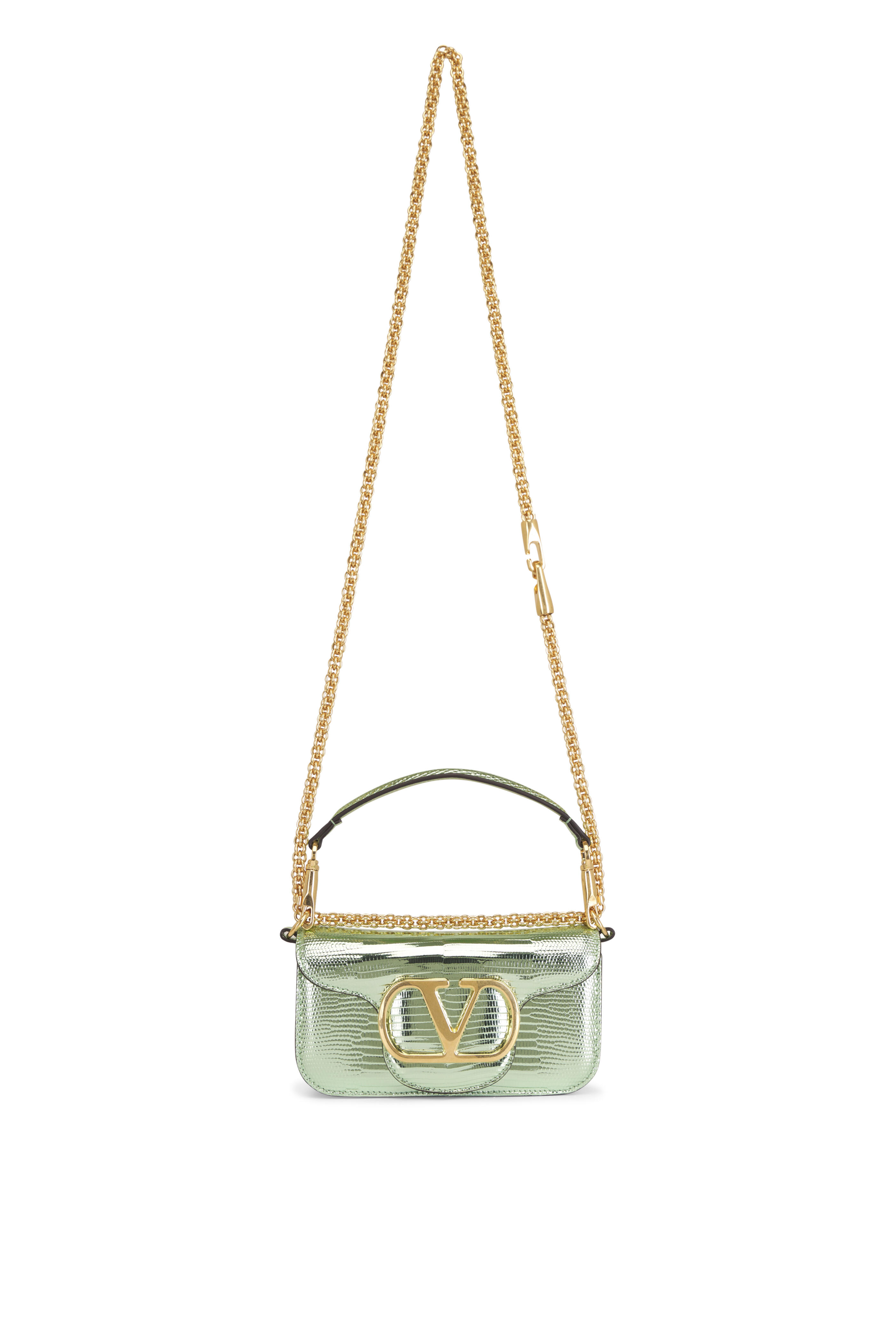 Valentino Garavani - Small Loco Metallic Mint Shoulder Bag - view 1