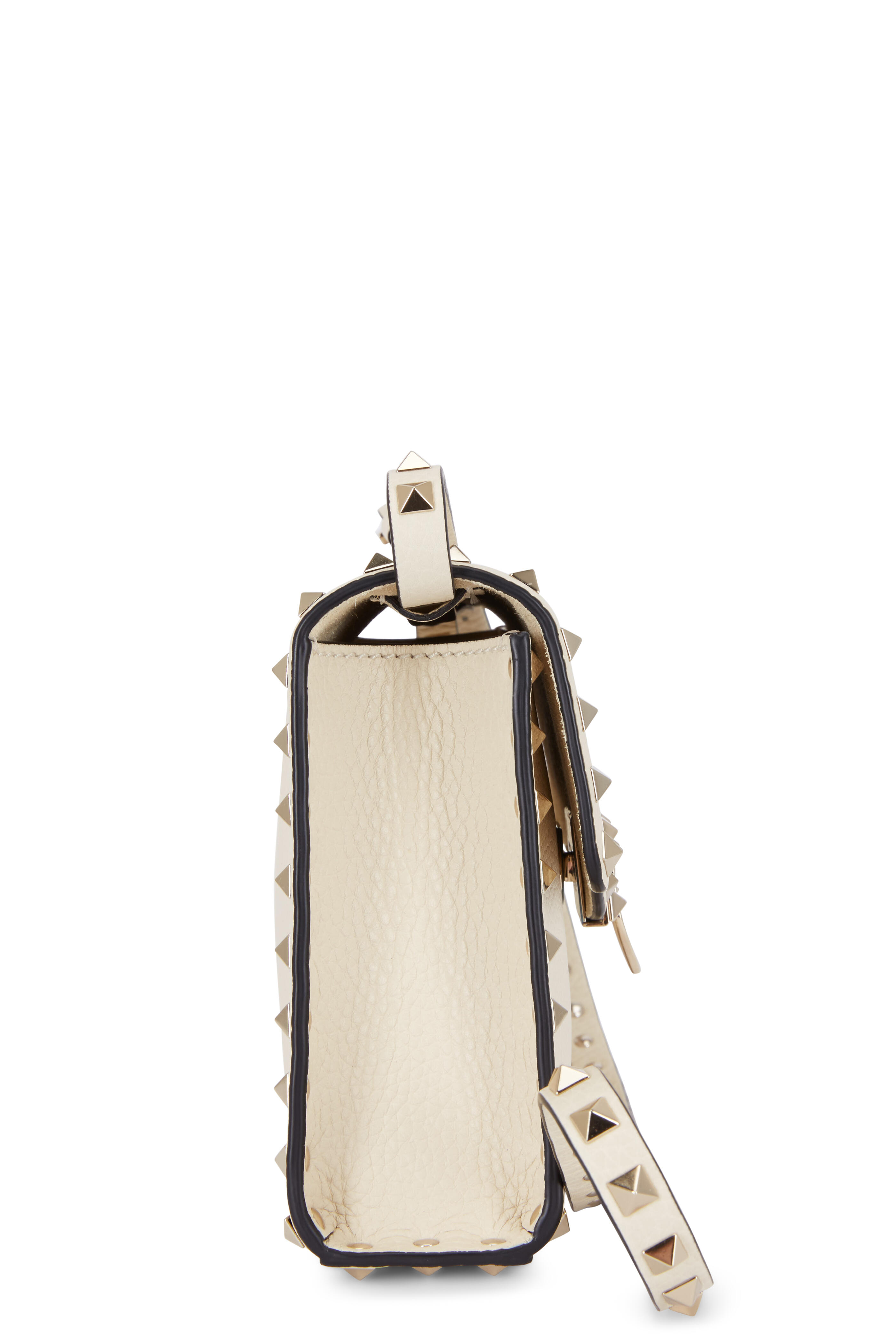 Authentic NEW Valentino Garavani Pink Pebbled Calfskin Rockstud Flip Lock  Flap Messenger Bag – Italy Station