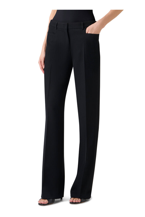 Akris Punto Mikka Black Virgin Wool Straight Leg Pant - view 4