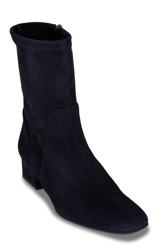 Aquatalia Fire Black Suede Ankle Boot 40mm Mitchell Stores