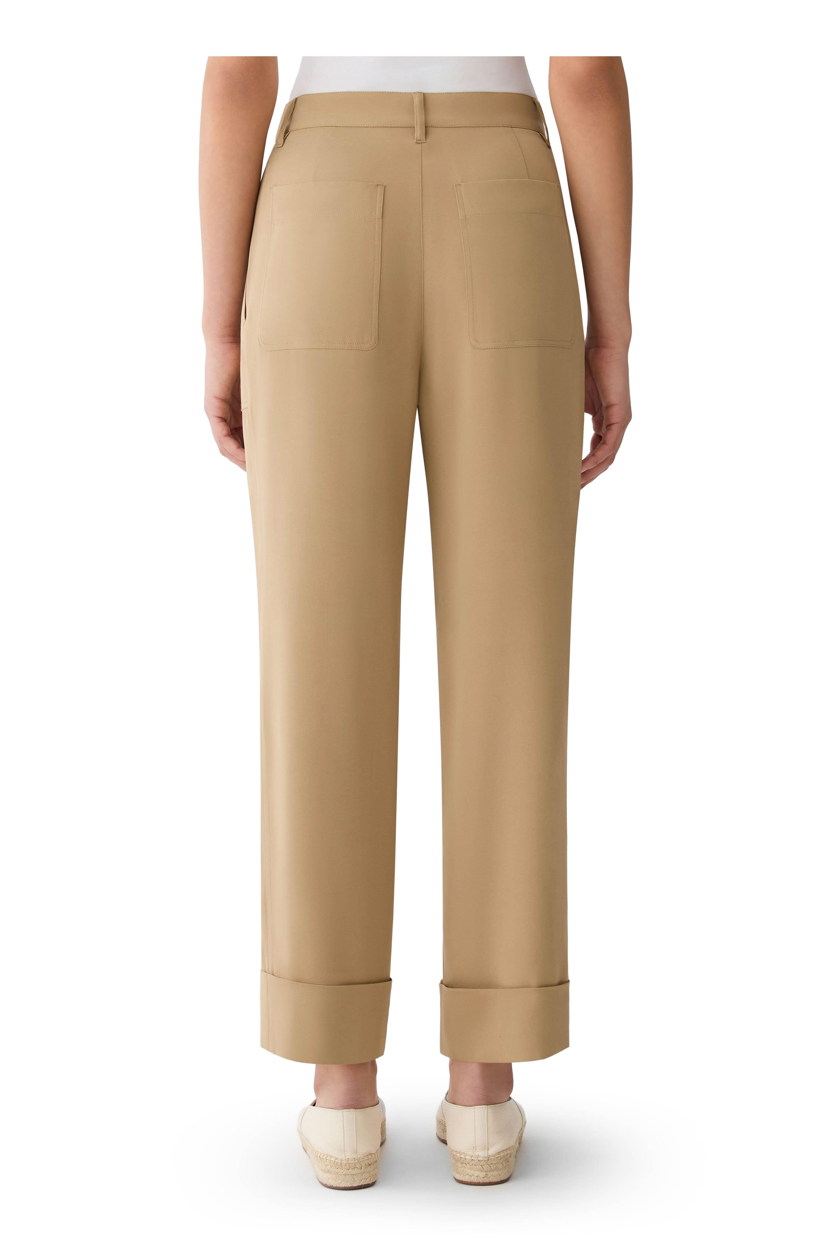 Lafayette 148 New York - Georgette Cadet Khaki Organic Silk Stretch Pant - view 3
