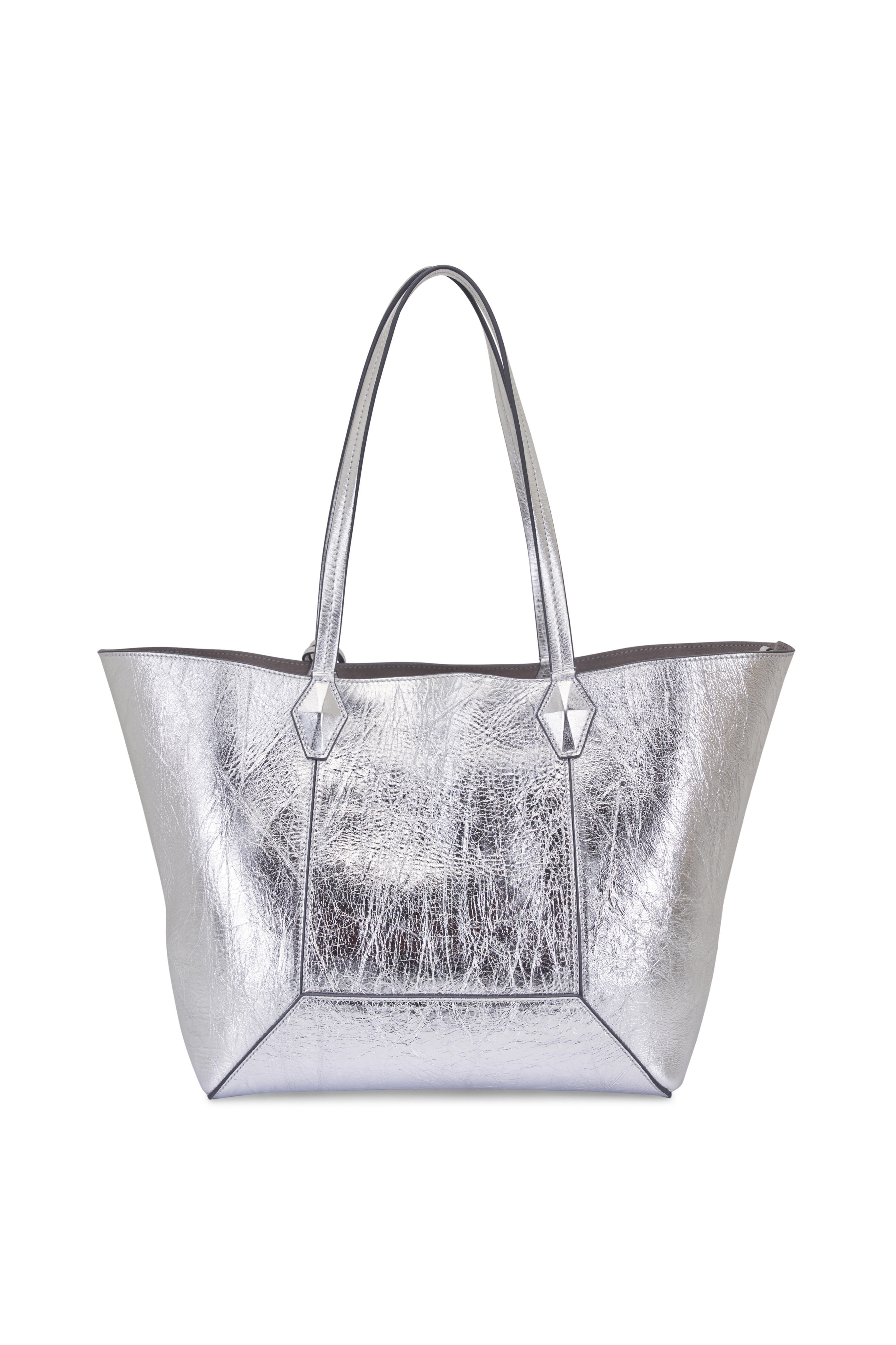Jimmy Choo - Diamond Antique Silver Leather Tote