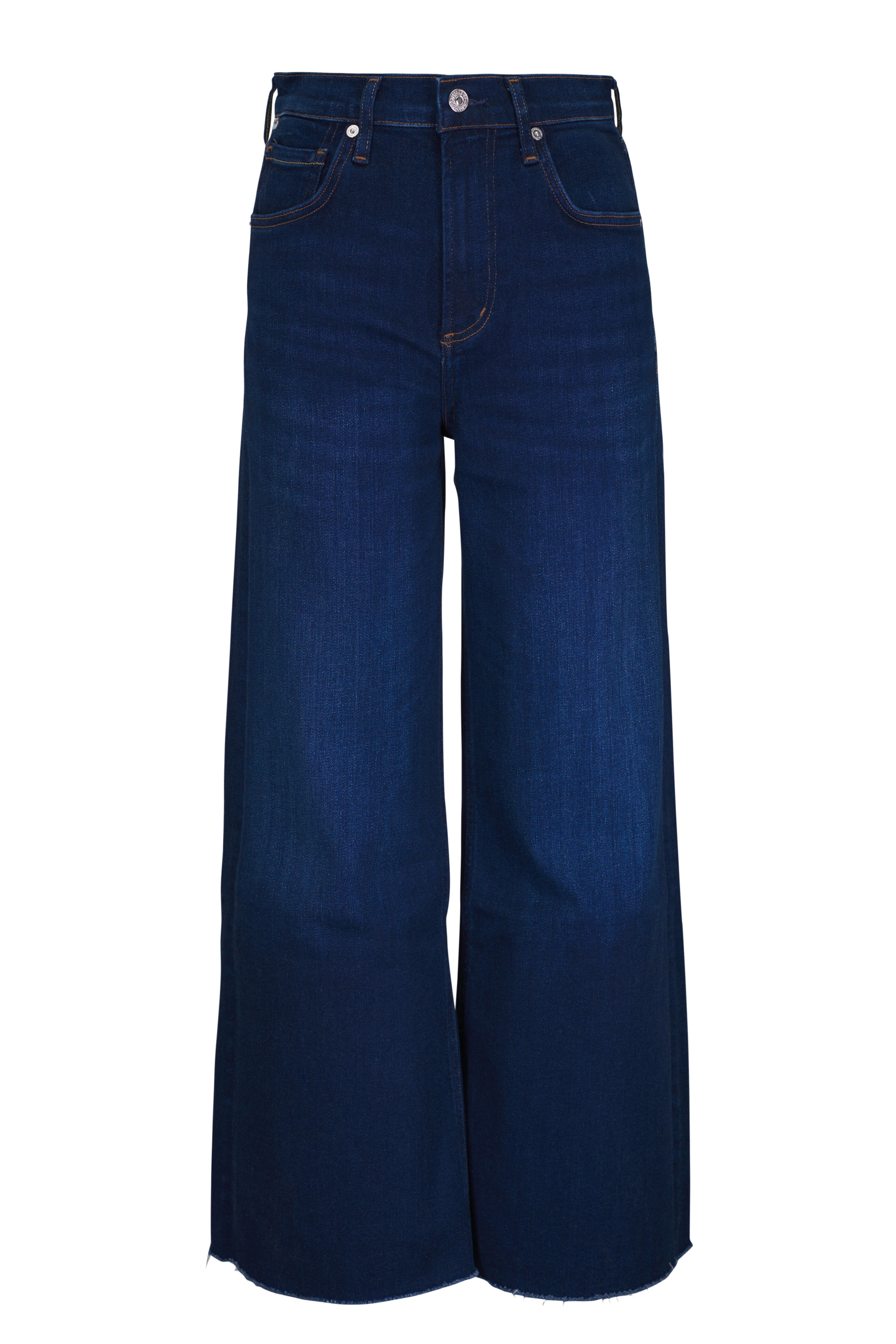 Citizens of Humanity - Lyra Dark Indigo Wide-Leg Crop Jean