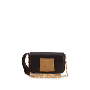 Tom Ford - Black Leather T Clasp Mini Chain Crossbody Bag