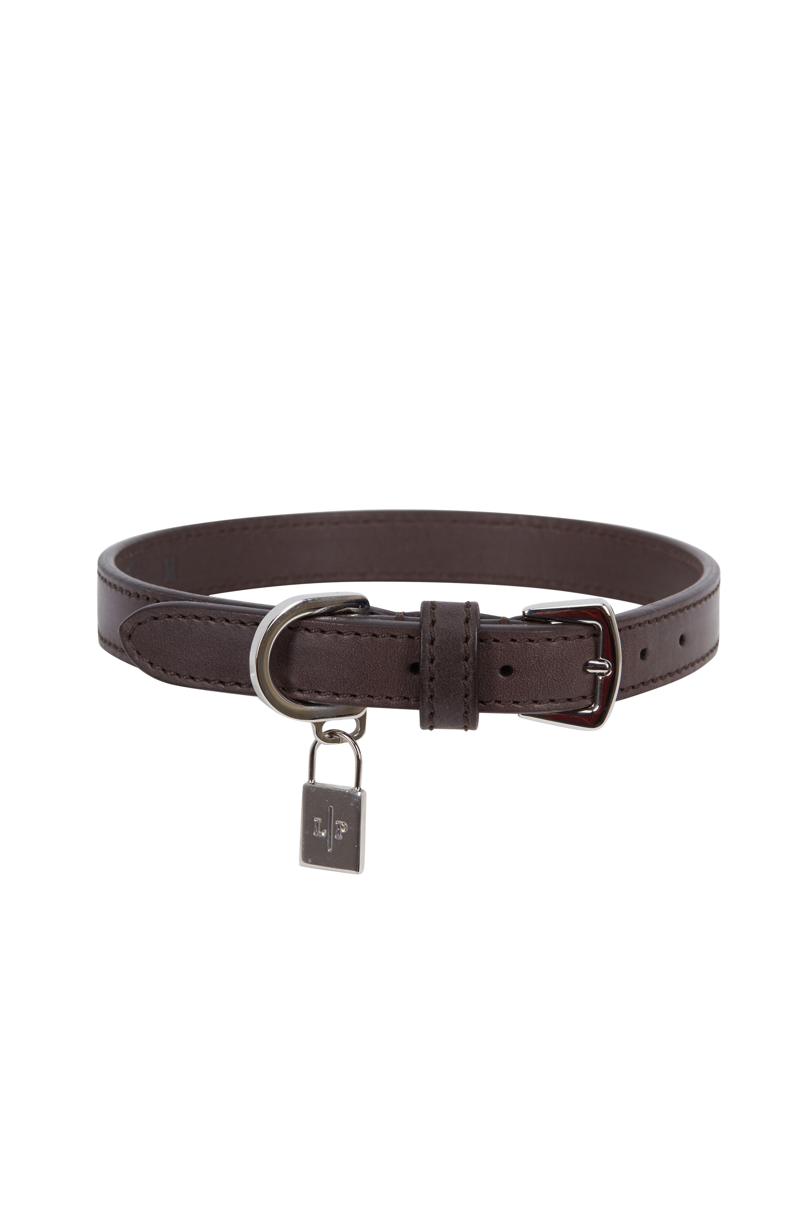 Loro Piana Women's Brown Leather Dog Collar | Mitchell Stores