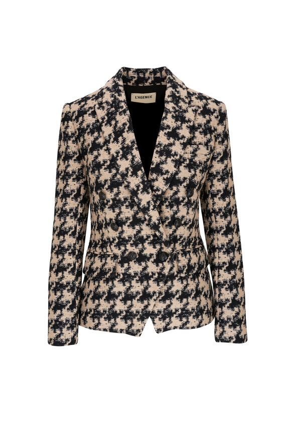 L'Agence - Kenzie Ecru & Black Houndstooth Blazer