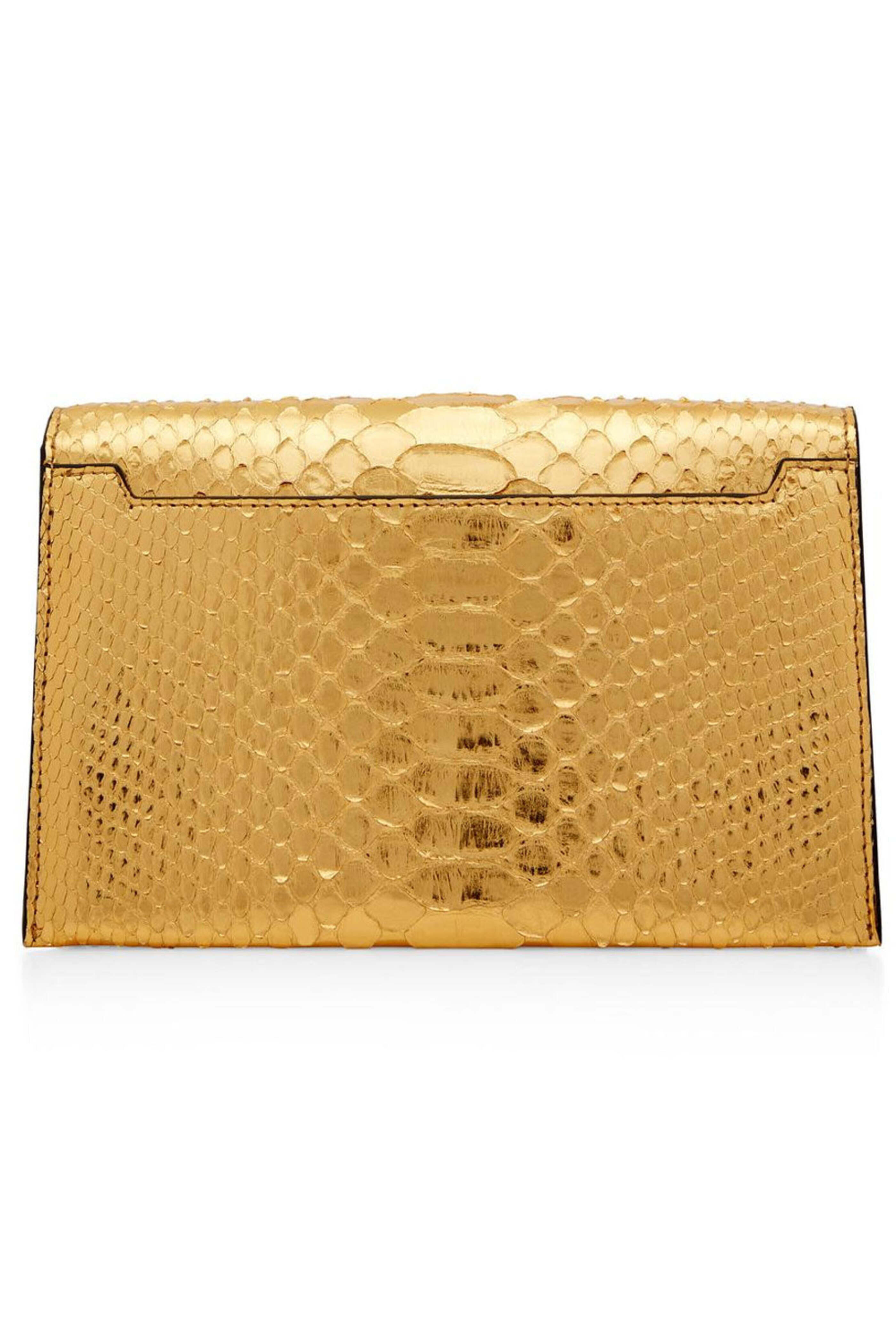 Tom Ford - Laminated Python Disco Bag in Gold