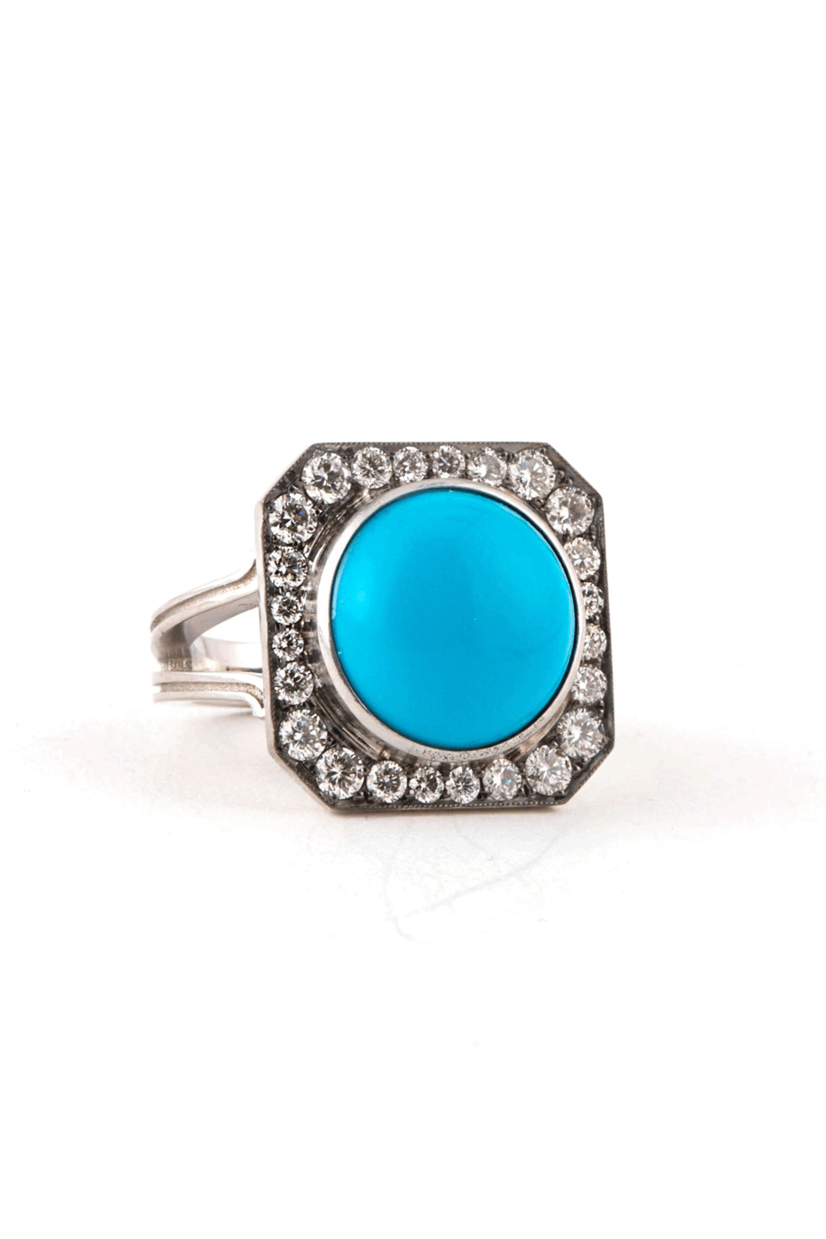 Sylva & Cie - Turquoise Diamond Octagon Ring