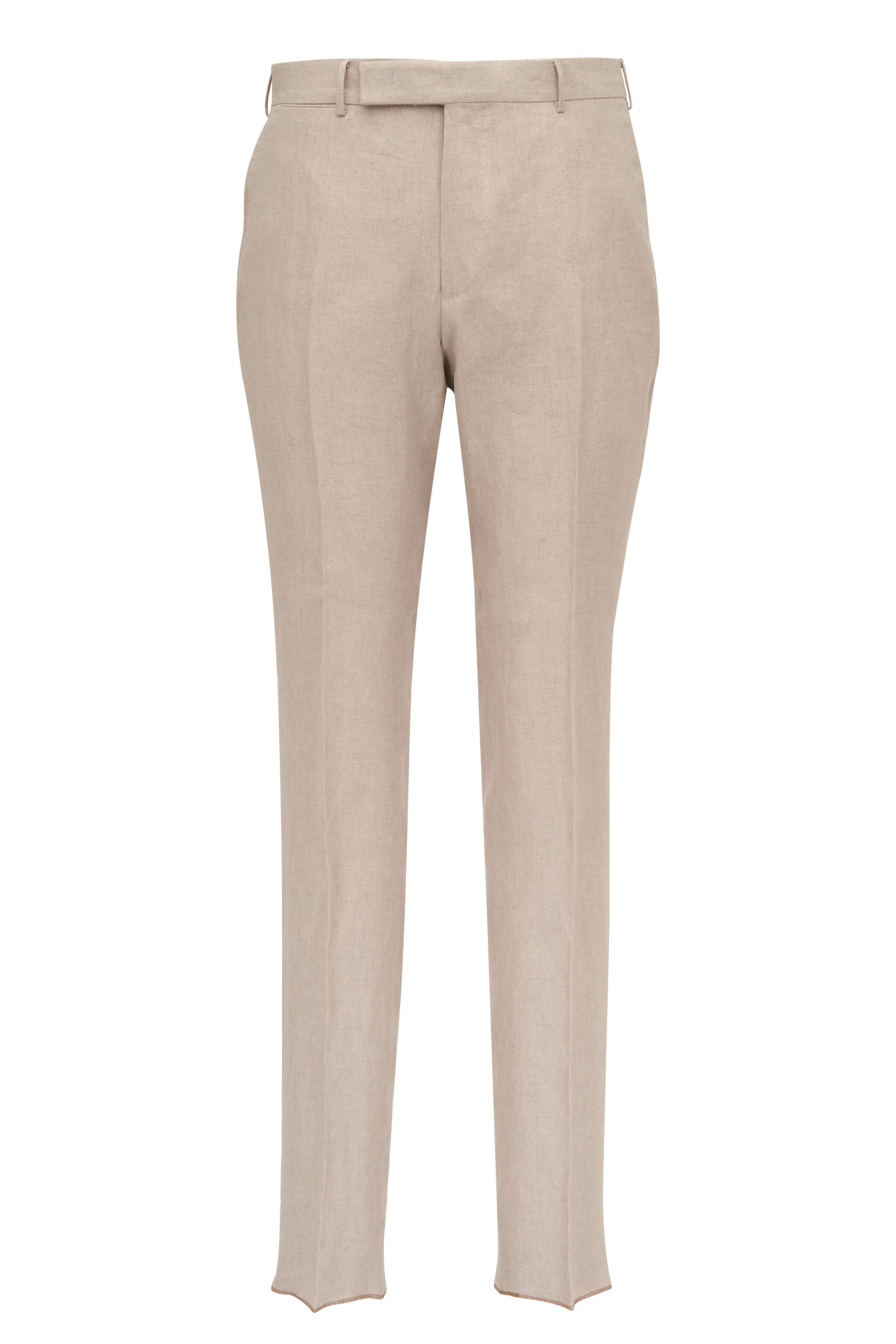 Zegna - Beige Linen Dress Pant | Mitchell Stores