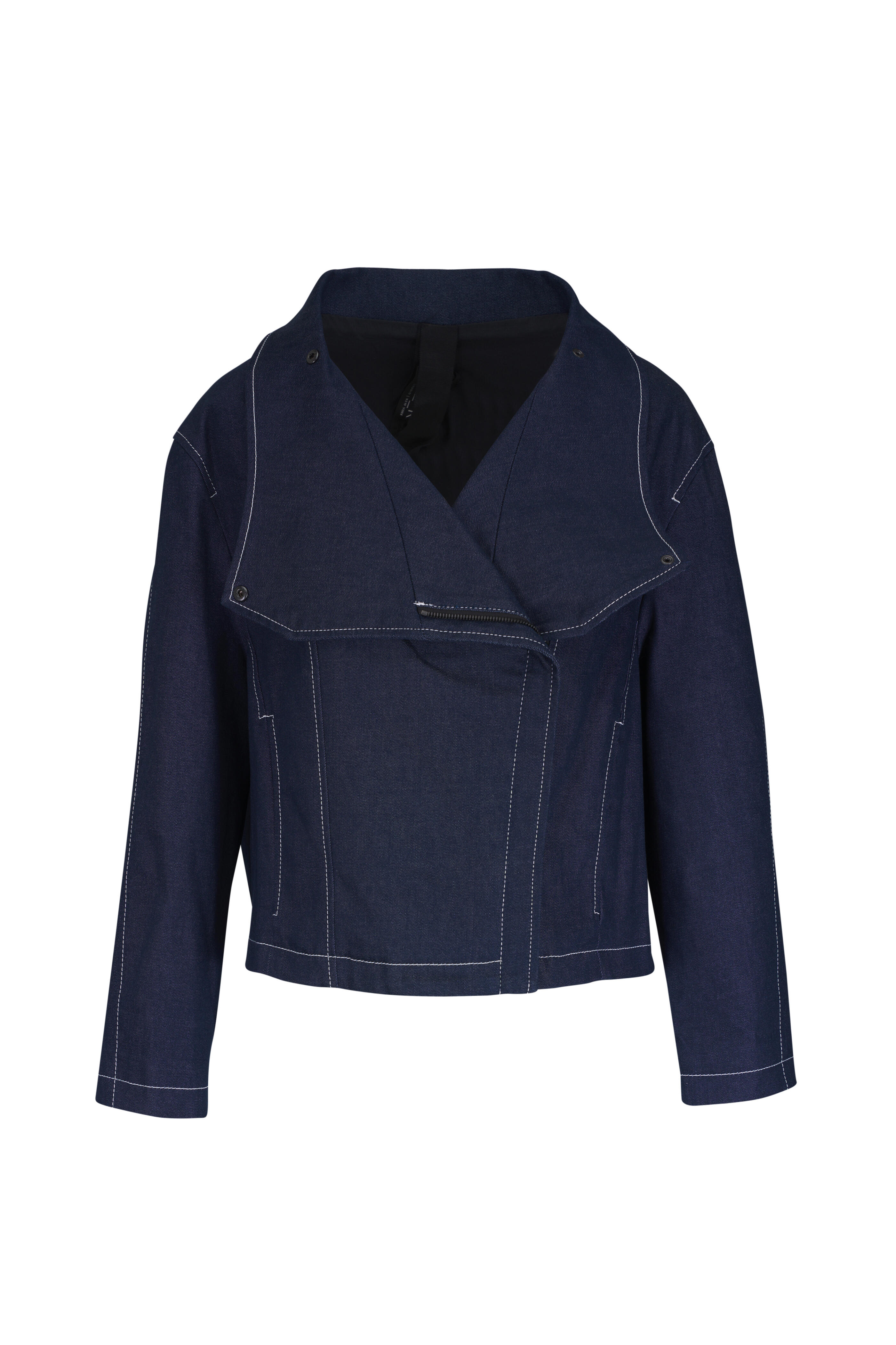KZ_K Studio - Maxxi Denim Draped Collar Jacket