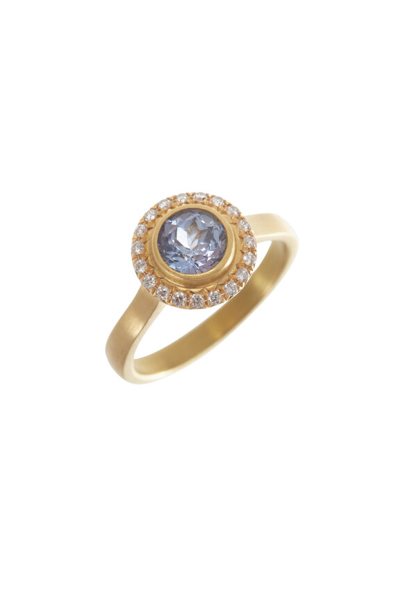 Caroline Ellen - 20K Yellow Gold Sapphire & Diamond Ring