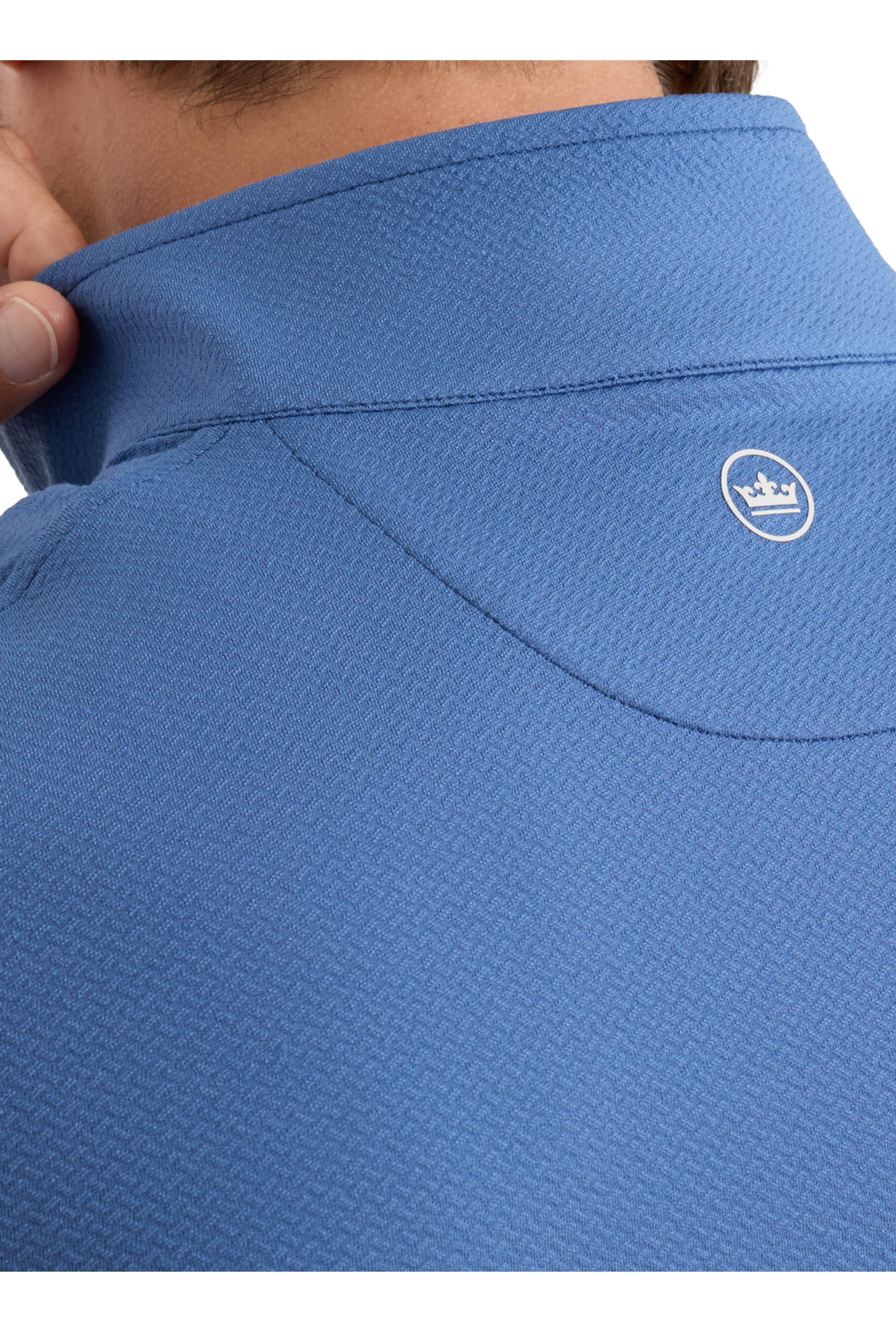 Peter Millar - Perth Blue Cross-Hatch Performance Quarter Zip - view 6