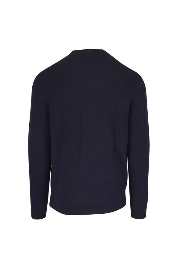 Peter Millar Autumn Crest Navy Honeycomb Crewneck Sweater - view 2