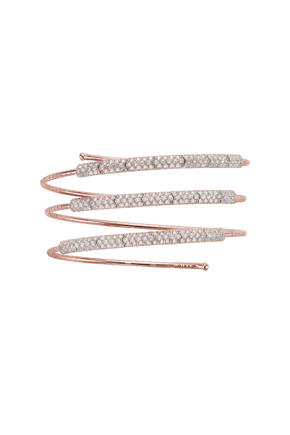 Mattia Cielo Rugiada Diamond 3Row Rose Gold Wrap Bracelet