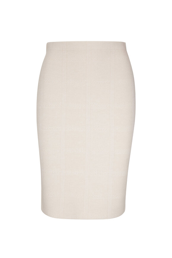 D.Exterior - Ivory Cashmere Blend Pencil Skirt 