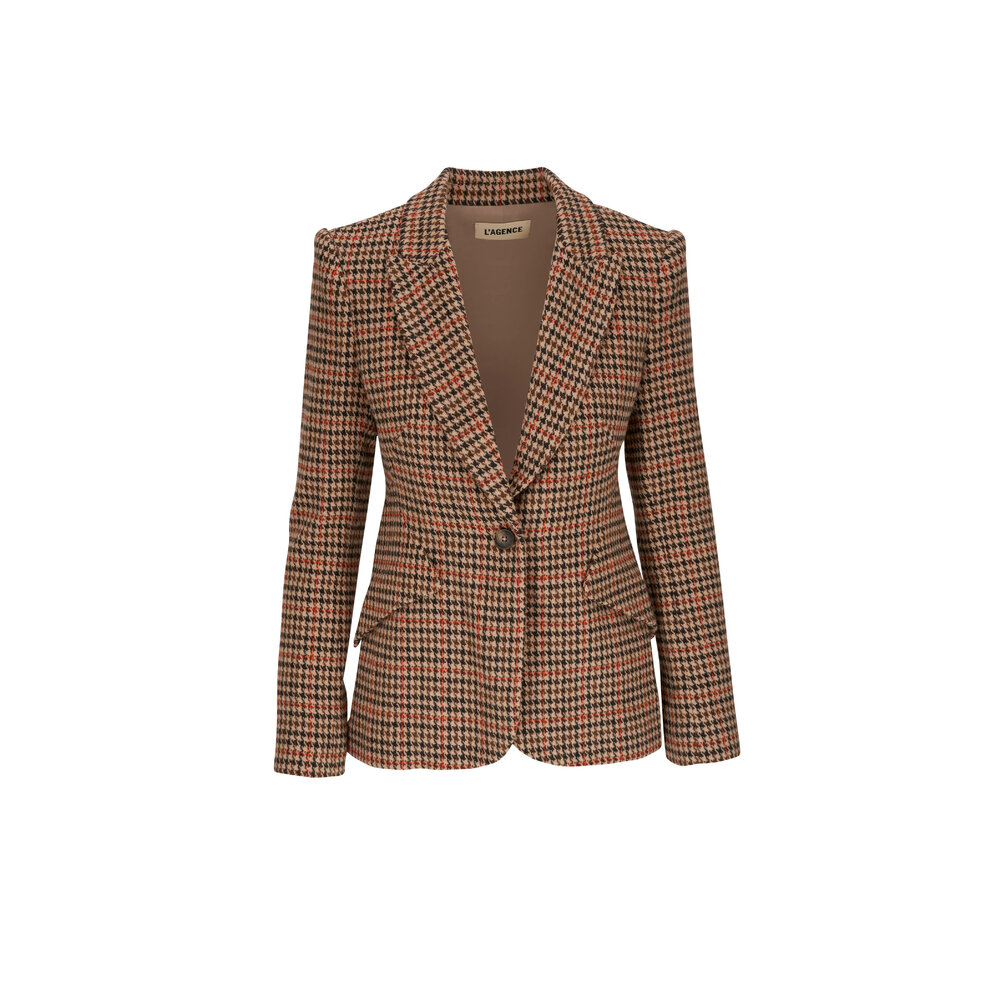 L'Agence - Chamberlain Brown Herringbone Jacket | Mitchell Stores