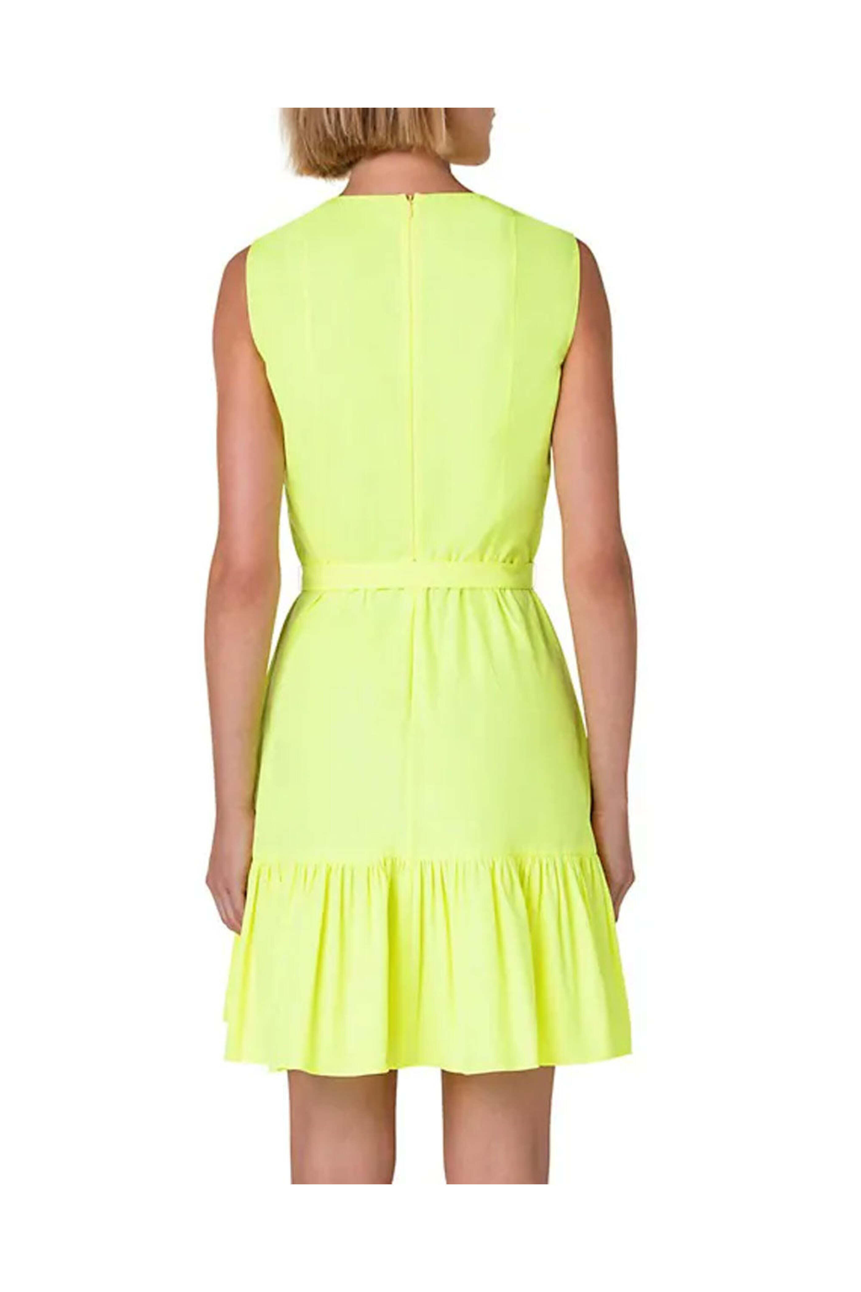 Akris Punto - Neon Yellow Sleeveless V Neck Dress