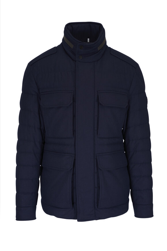 Moncler - Munt Navy Cashmere Down Jacket