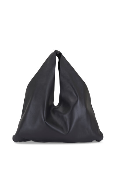 The Row - Half Moon Black Leather Small Shoulder Bag