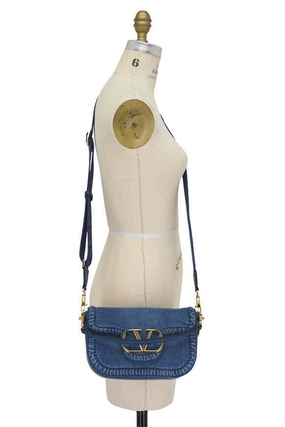 Valentino Garavani - Alltime Avio Denim VLogo Shoulder Bag 