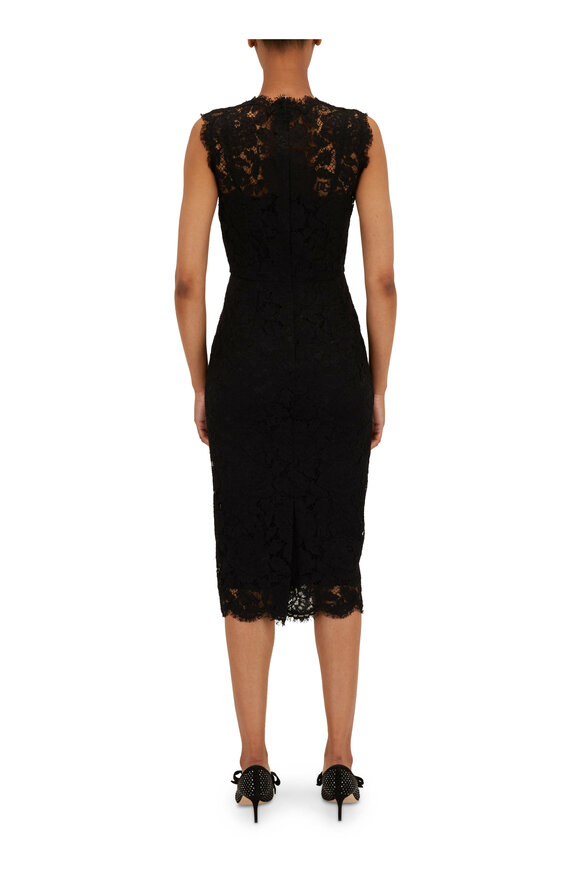 Dolce & Gabbana - Nero Black Lace Sleeveless Sheath Dress 