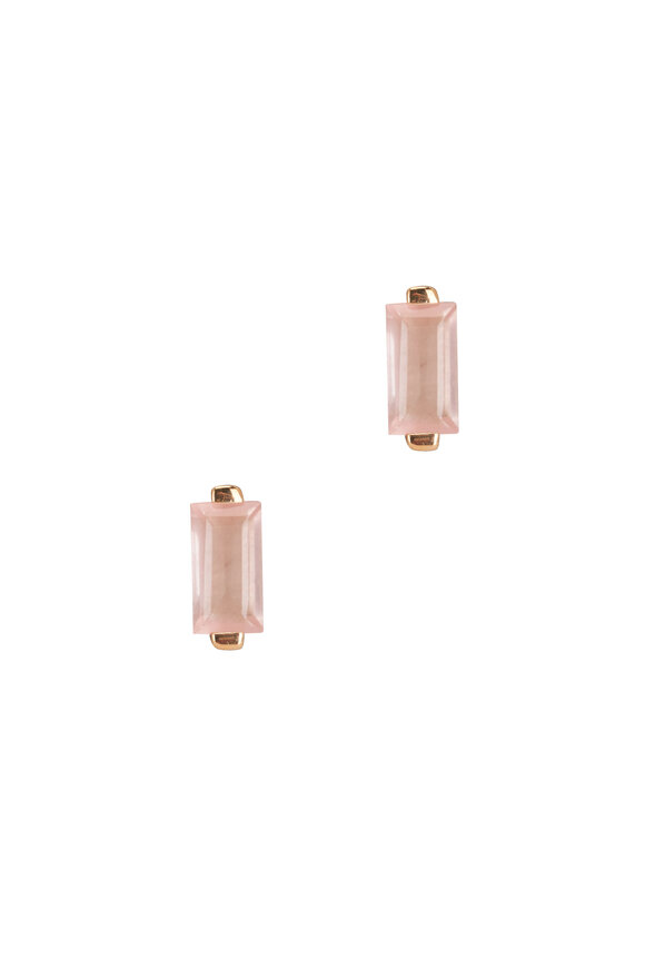 Cristina V. - Rose Quartz Baguette Stud Earrings