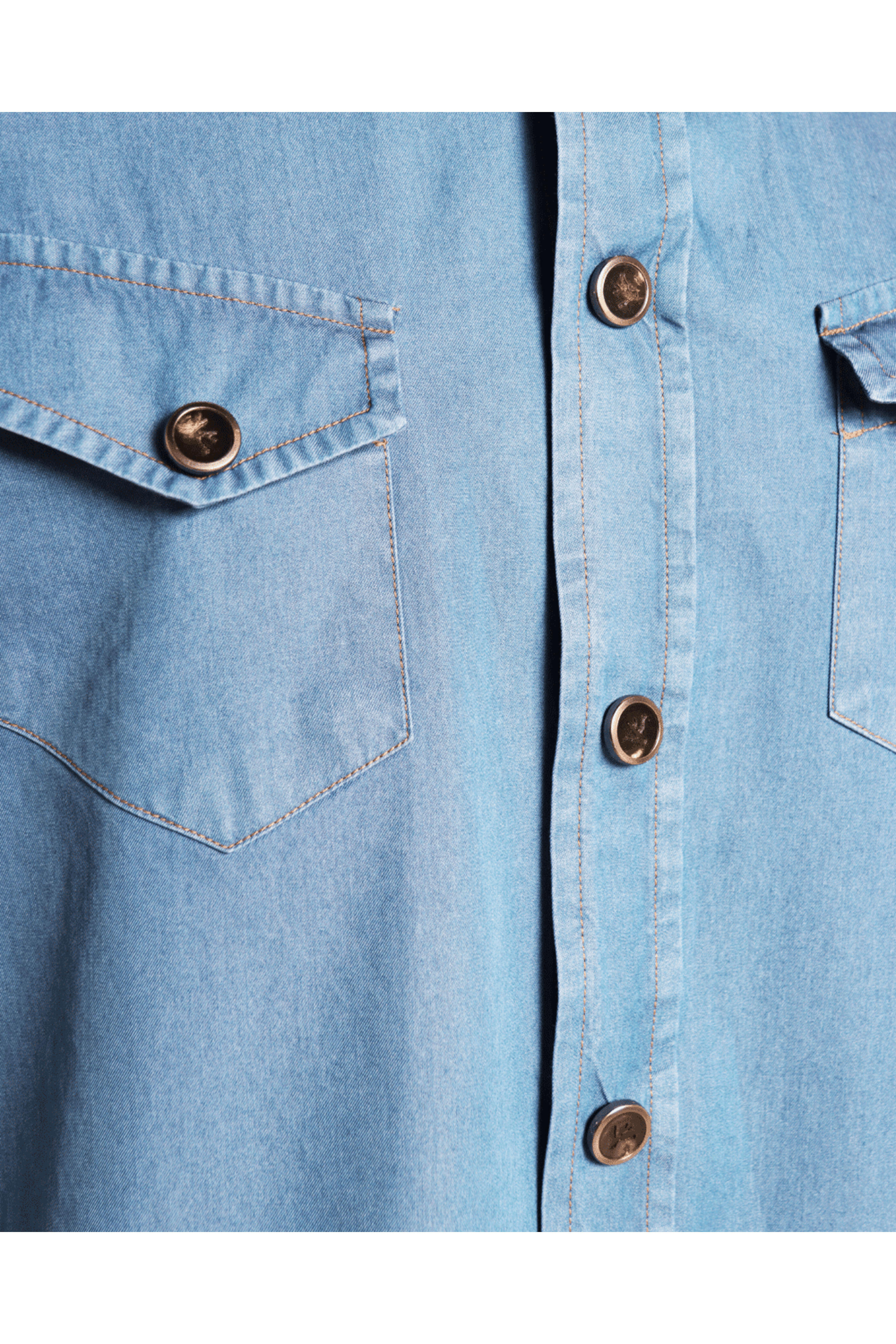 Isaia - Blue Denim Western Snap Sportshirt