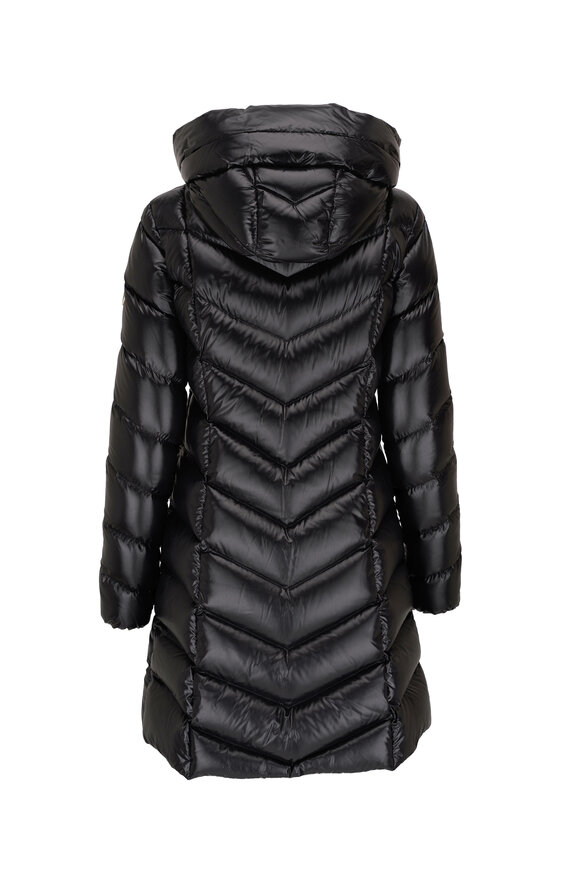 Moncler - Maix Black & White Tweed Long Down Jacket