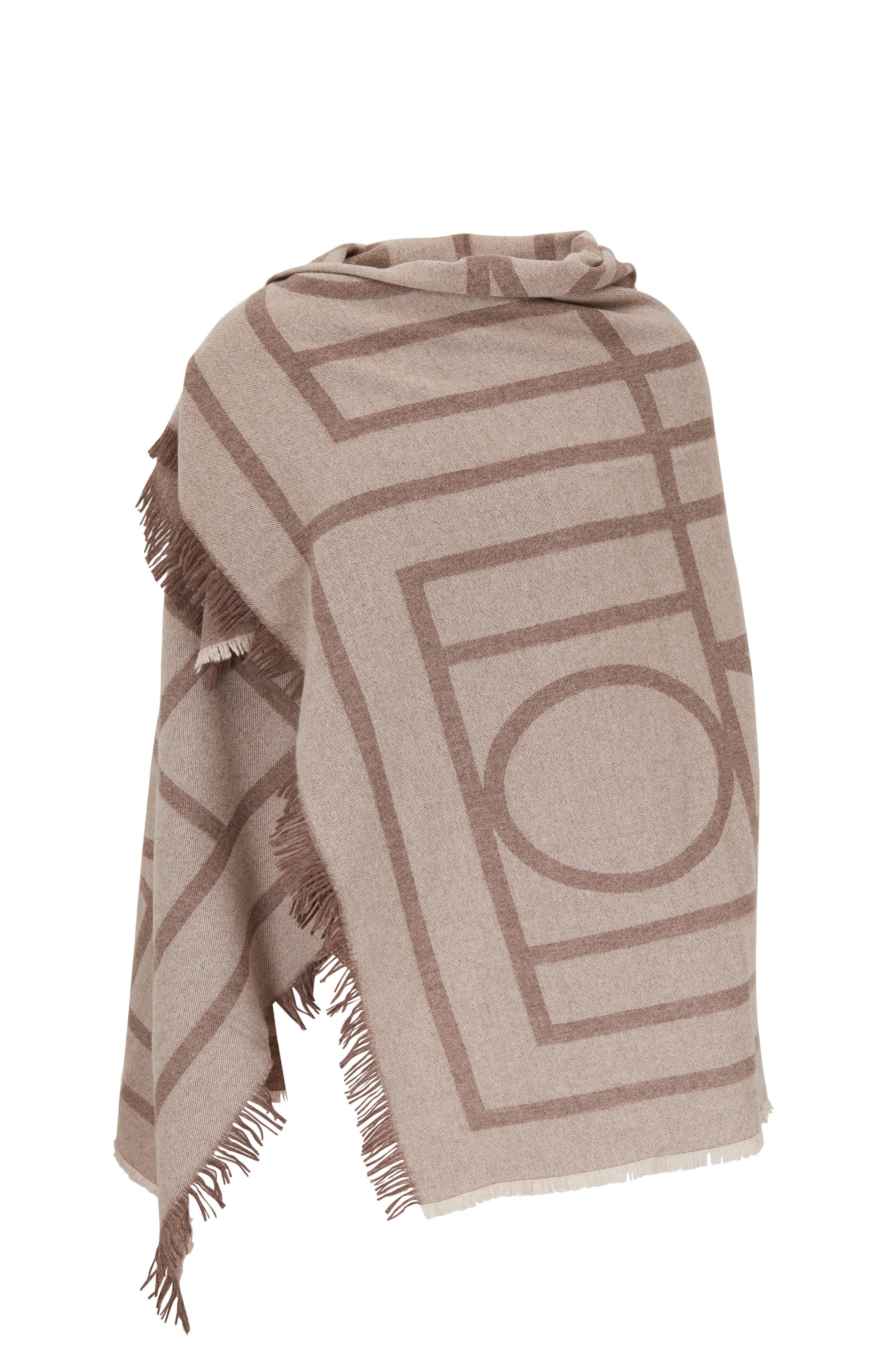 Wool scarf with monogram