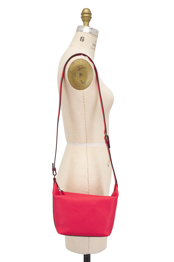 Valextra Mini Mochi Crimson Red Leather Top Handle Bag - view 5