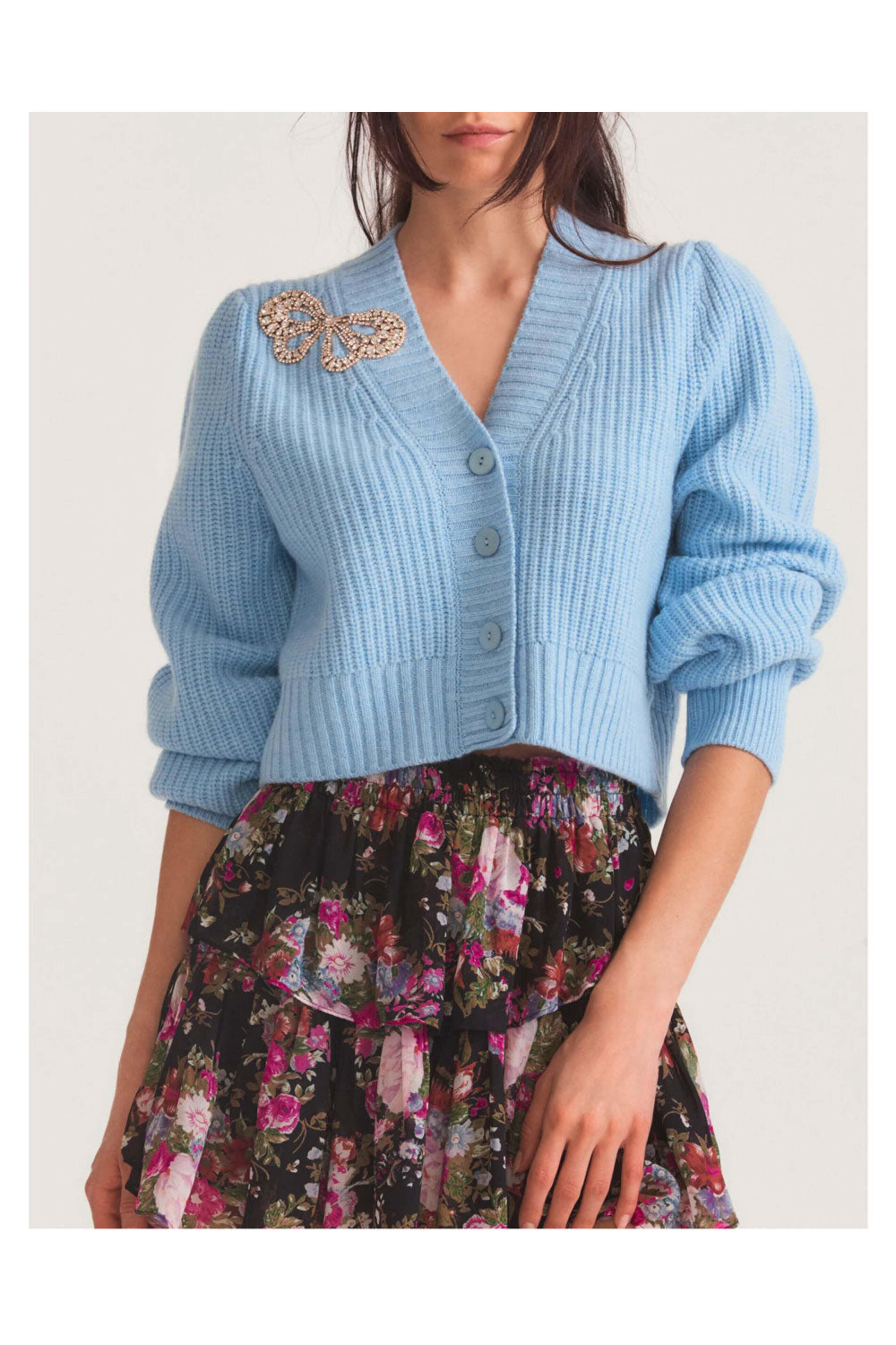 Loveshackfancy - Blue Haze Larsa Cropped Cardigan