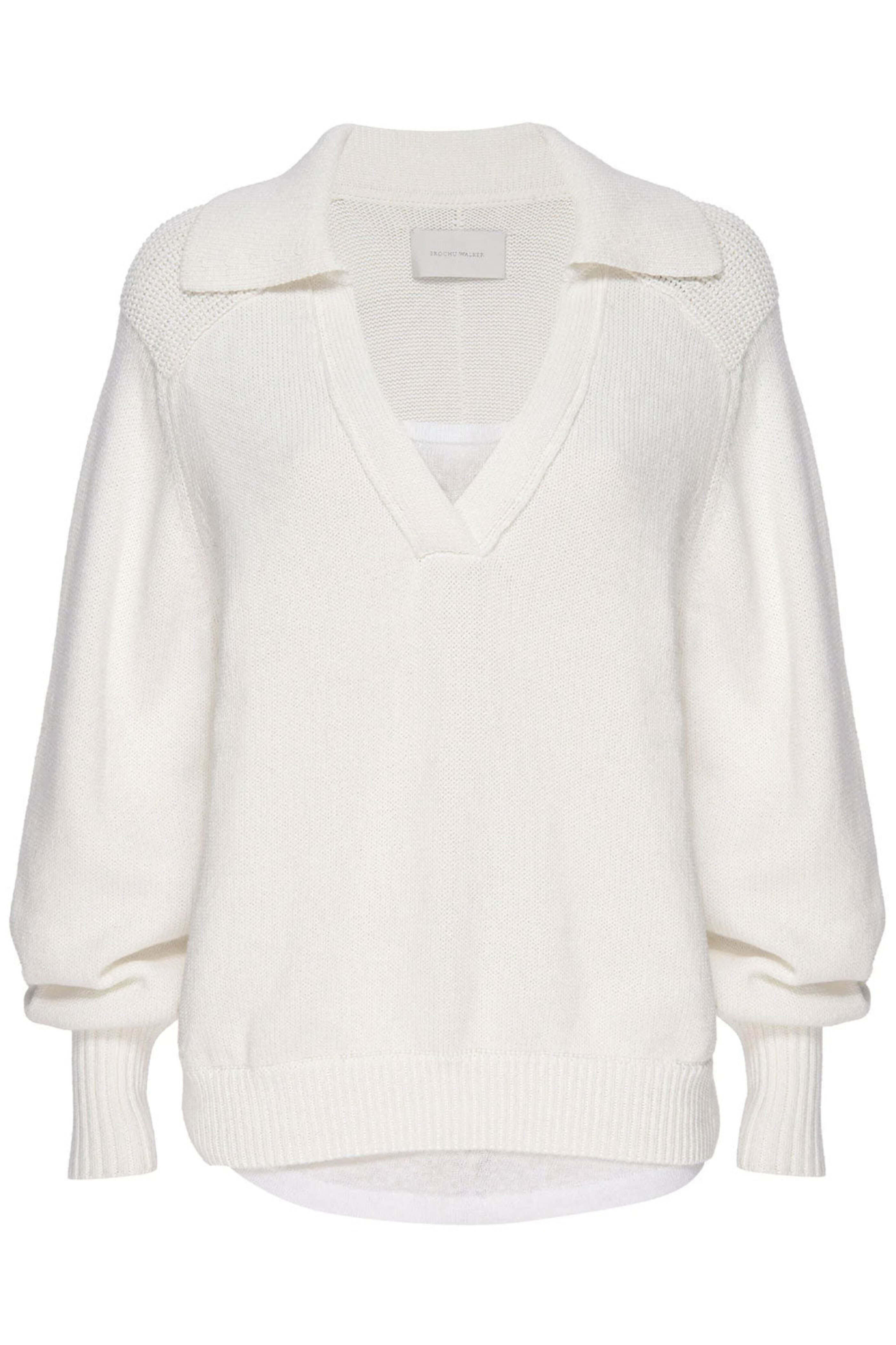 Brochu Walker - Tusk White Rainer Layered Looker Sweater