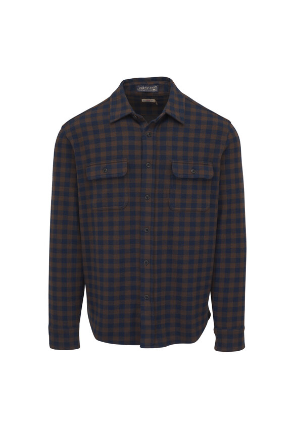 Faherty Brand Legend™ Navy Woodland Check Sweater Shirt