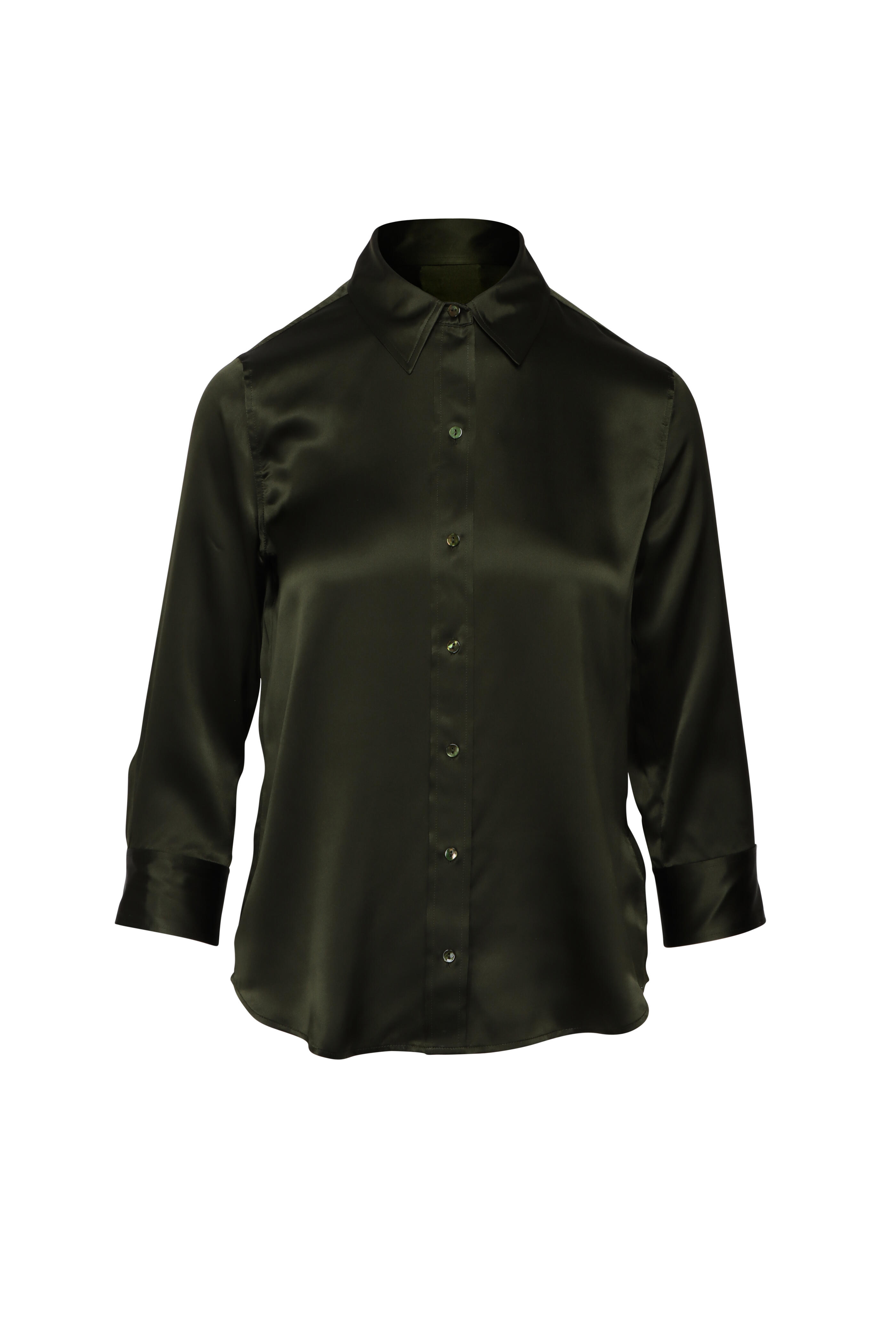 L'Agence - Dani Deep Olive Button Up Shirt