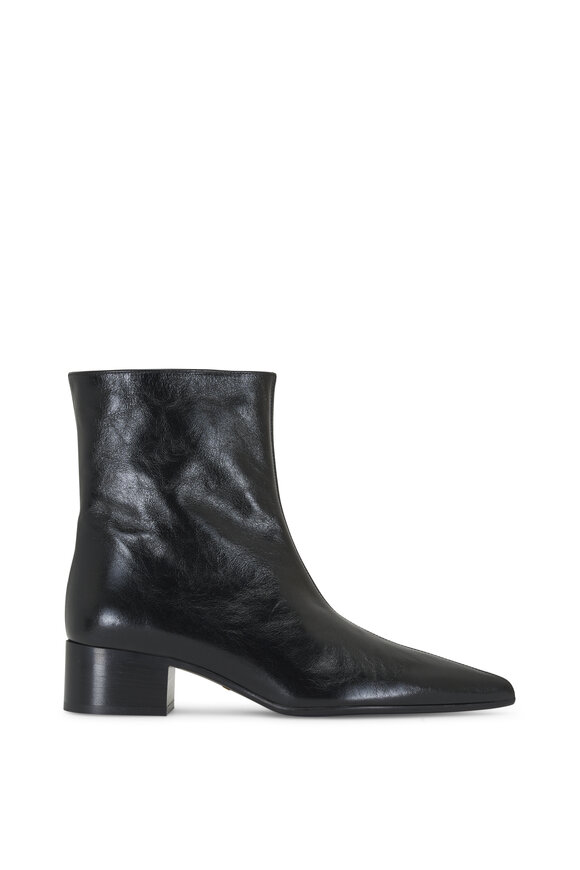 Khaite - Andee Black Leather Ankle Boot, 40mm