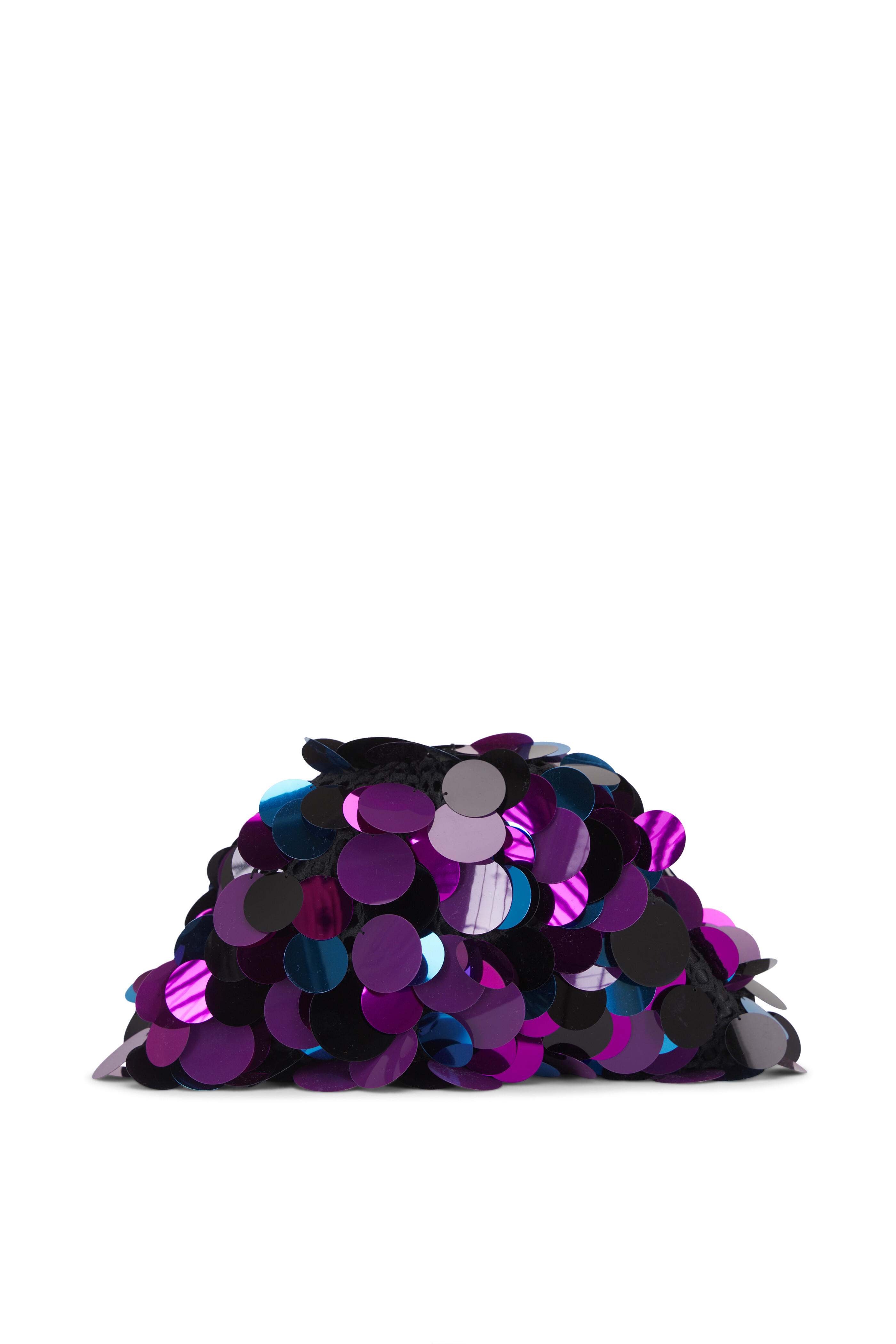 Maria La Rosa - Carnival Mini Game Violet Maxi Sequin Clutch